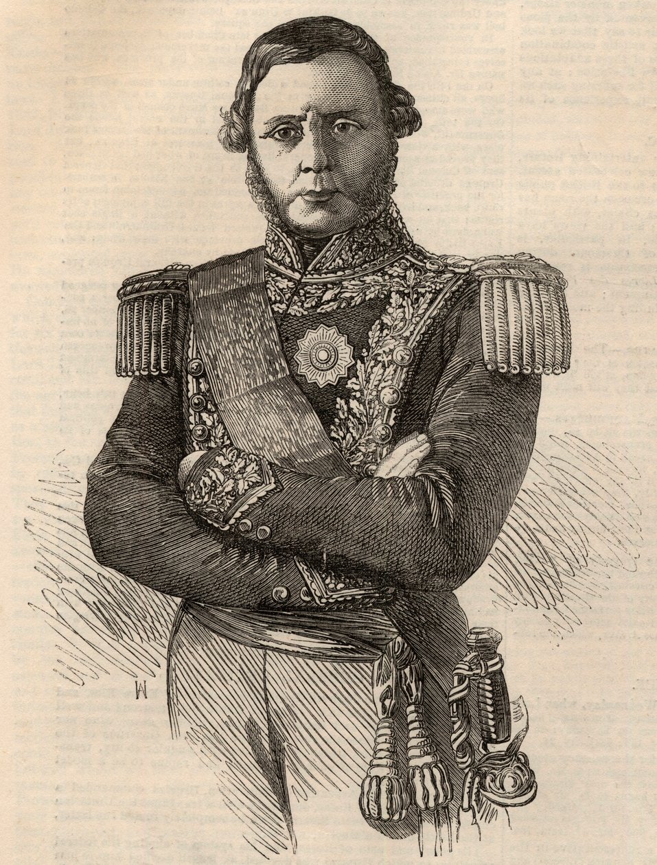 Portrét Justo Jose de Urquiza y Garcia 1801-1870 - argentinský generál a politik, rytina 1852 od Unknown artist