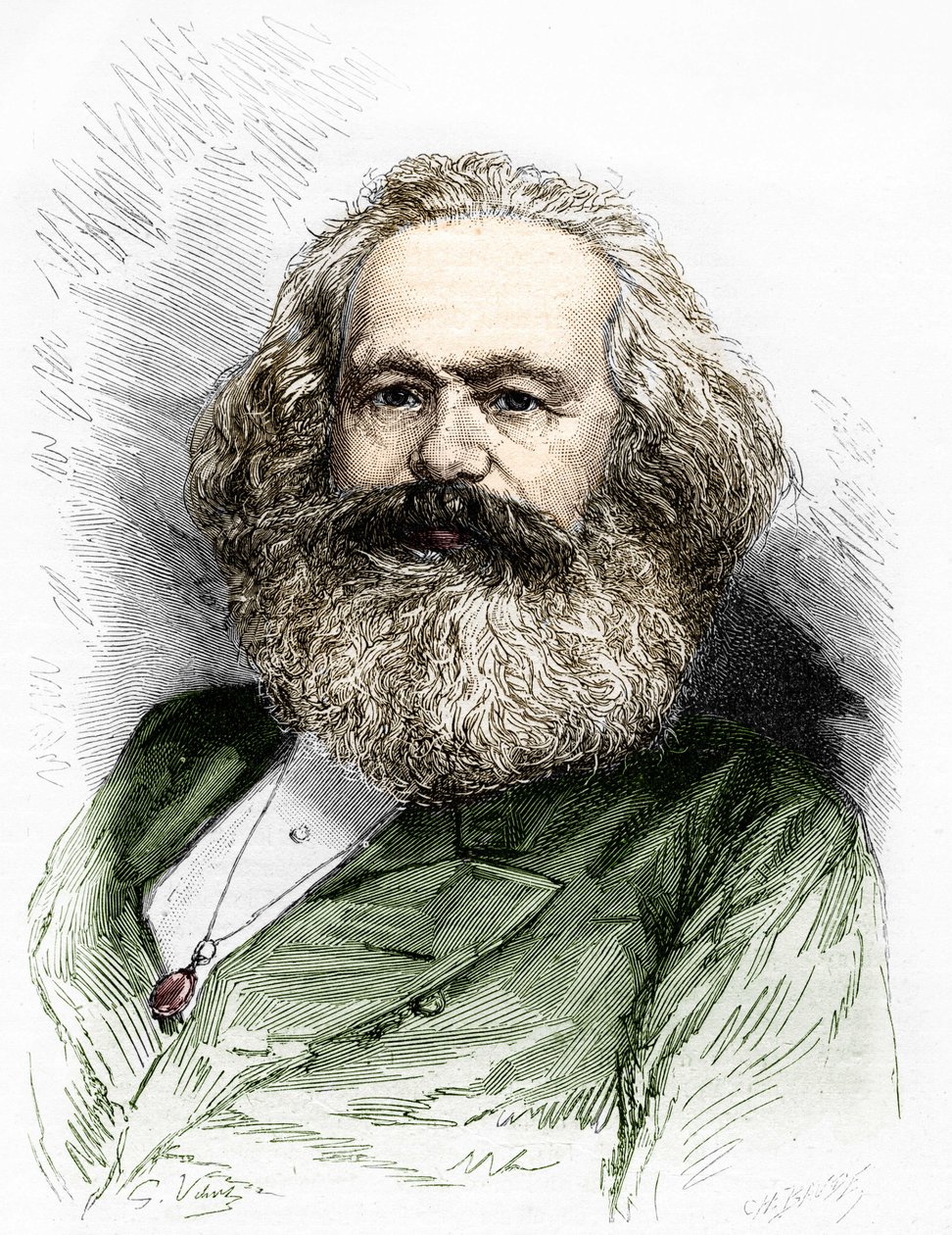 Portrét Karla Marxe (1818-1883), teoretika socialismu a německého revolucionáře. od Unknown artist