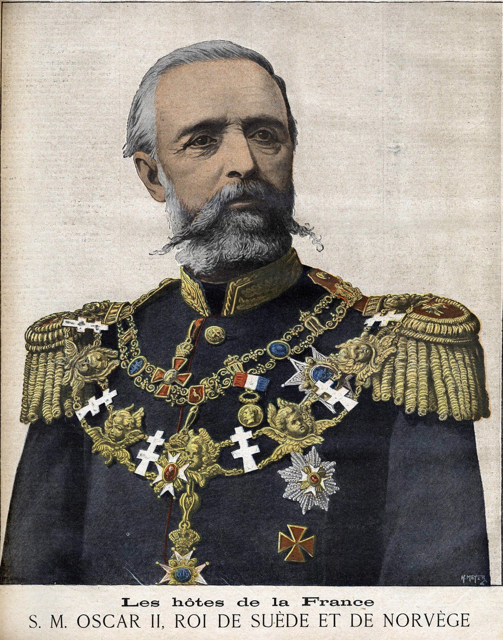 Portrét krále Oscara II. král Švédska a Norska. 1829-1907. od Unknown artist