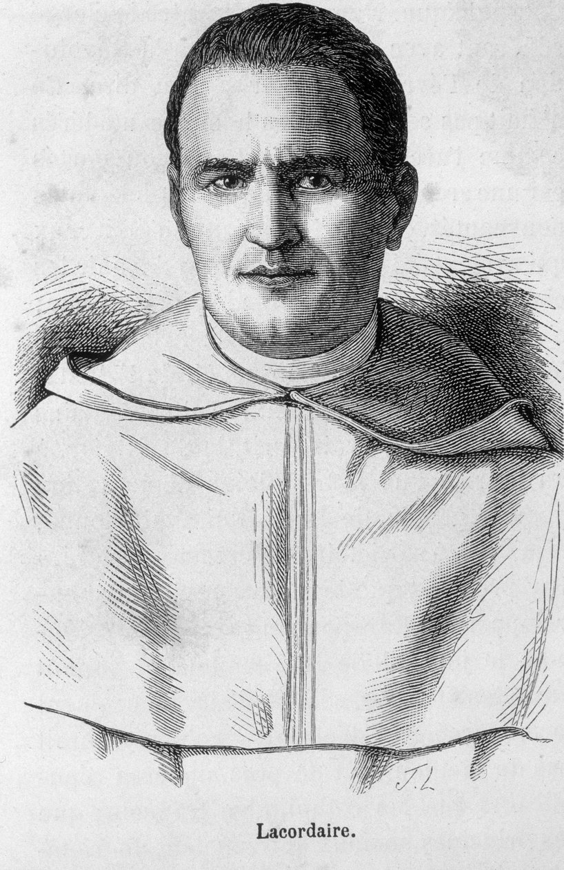 Portrét Lacordairea, francouzského kněze a dominikána (1802 - 1861). od Unknown artist