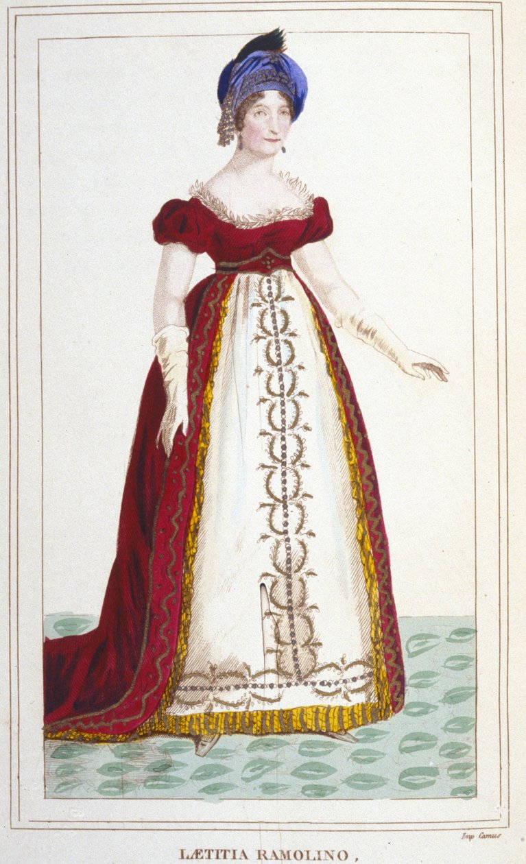 Portrét Laetitie Bonaparte (Letizia Maria Ramolino) (1750-1836), matky Napoleona 1. rytina z roku 1830 od Unknown artist