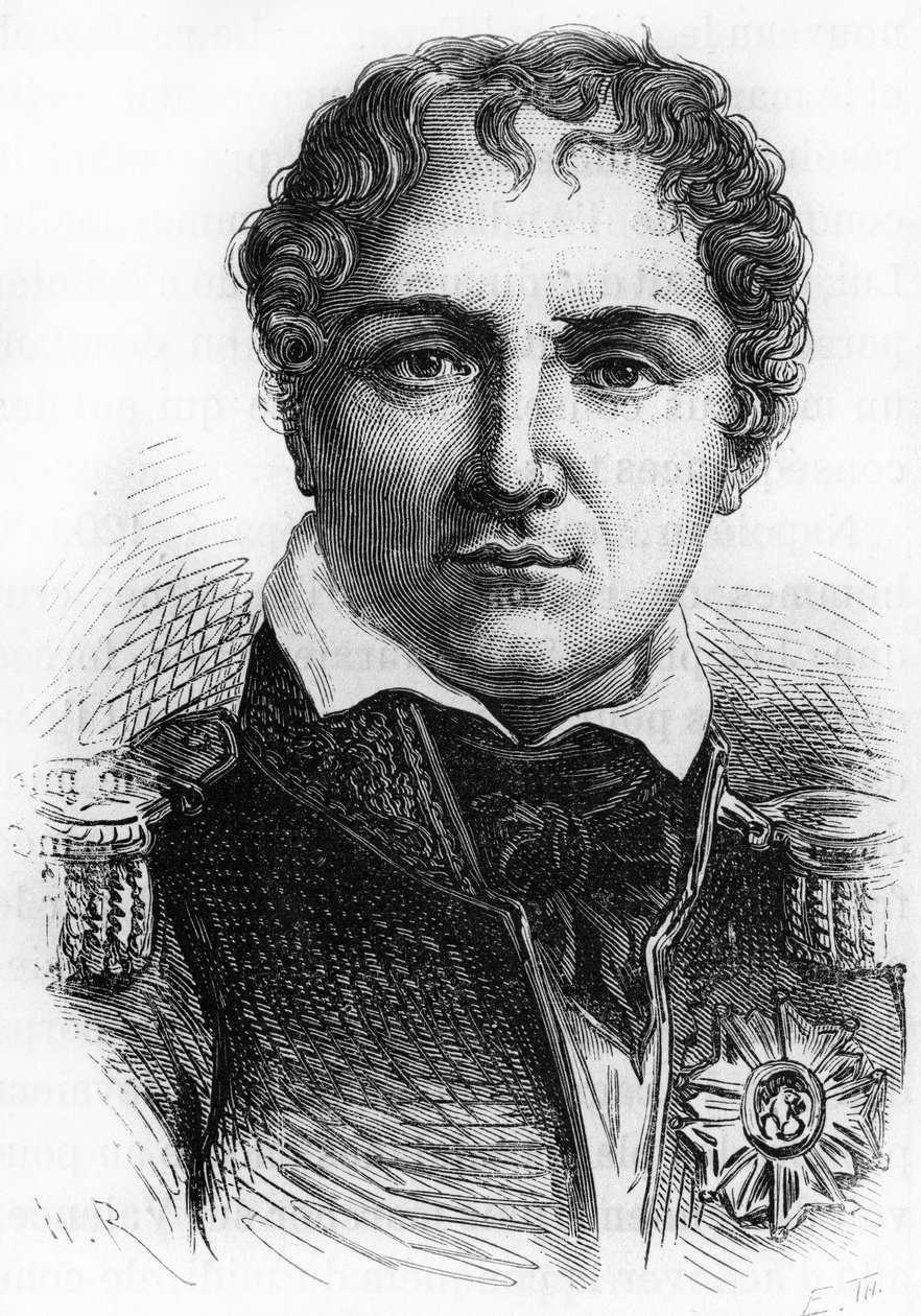 Portrét Laurenta Gouviona Saint Cyr (1764 - 1830). Rytina konce 19. století v „Histoire de France““ od H. Martina. od Unknown artist