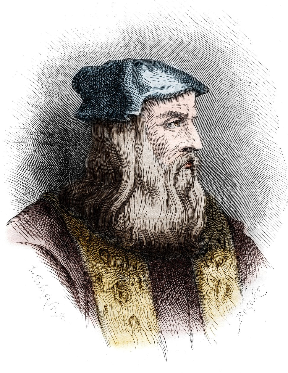Portrét Leonarda de Vinci (Leonardo da Vinci) (1452-1519), italský malíř. od Unknown artist