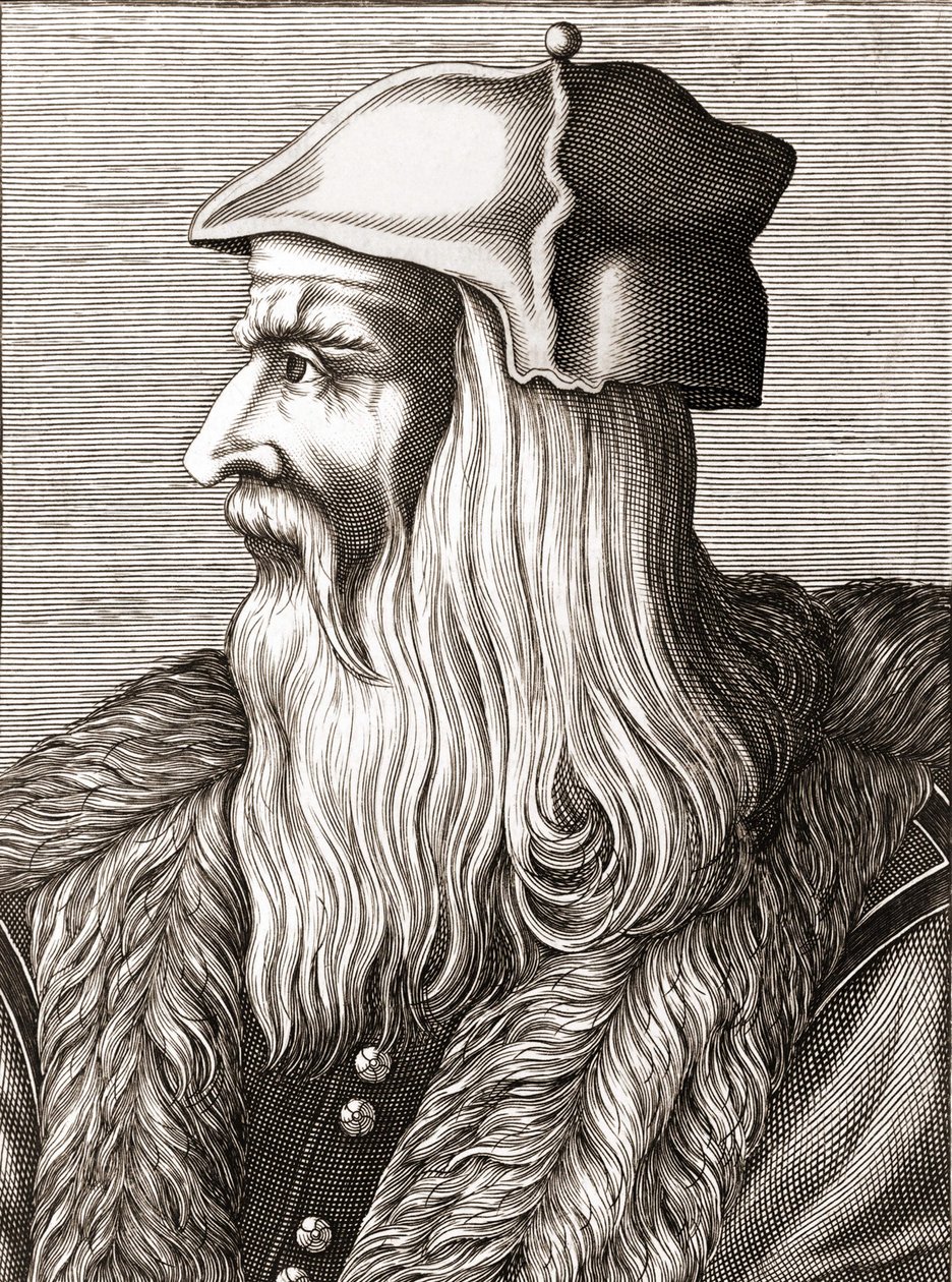 Portrét Leonarda da Vinci (Leonardo da Vinci) (1452 - 1519). od Unknown artist