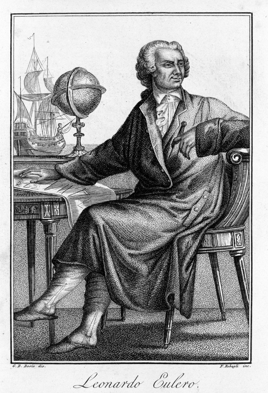 Portrét Leonharda Eulera (1707 - 1783), švýcarského matematika. od Unknown artist