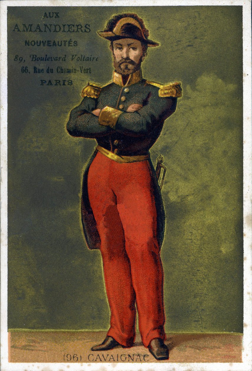 Portrét Louis-Eugène Cavaignac (1802 - 1857), francouzský generál a politik. Chromolitografie konce 19. století. od Unknown artist