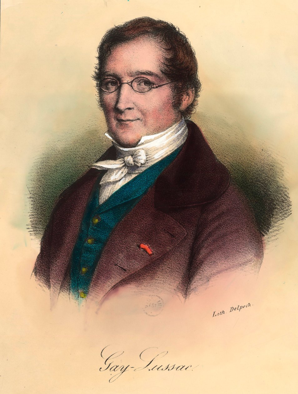 Portrét Louis-Joseph Gay-Lussac (Louis Joseph Gay Lussac) (1778 - 1850), francouzský chemik a fyzik. Rytina 19. století. Soukromá sbírka. od Unknown artist