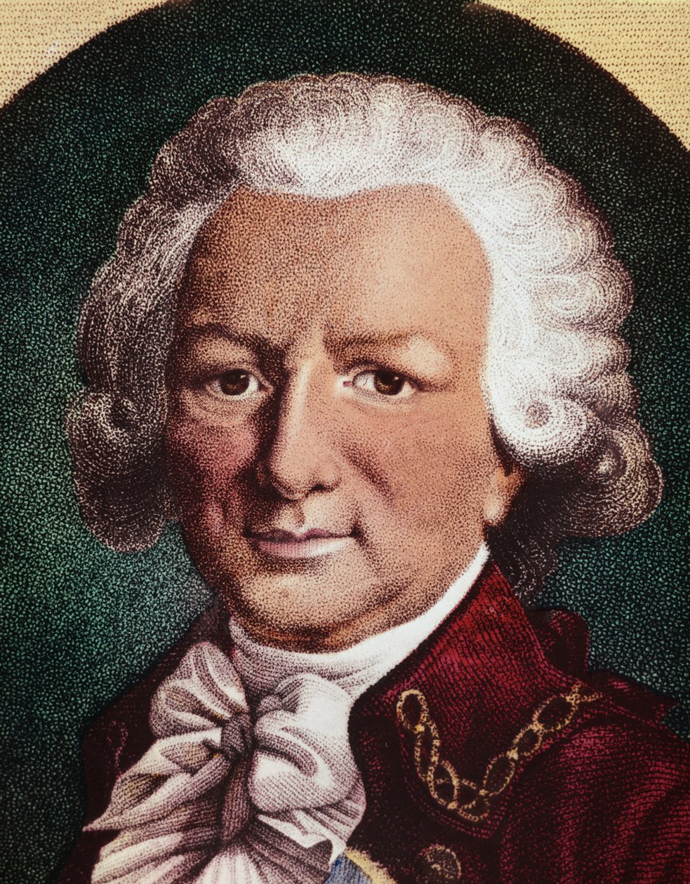 Portrét Louise Antoina, hraběte z Bougainville, francouzského mořeplavce (rytina od Unknown artist