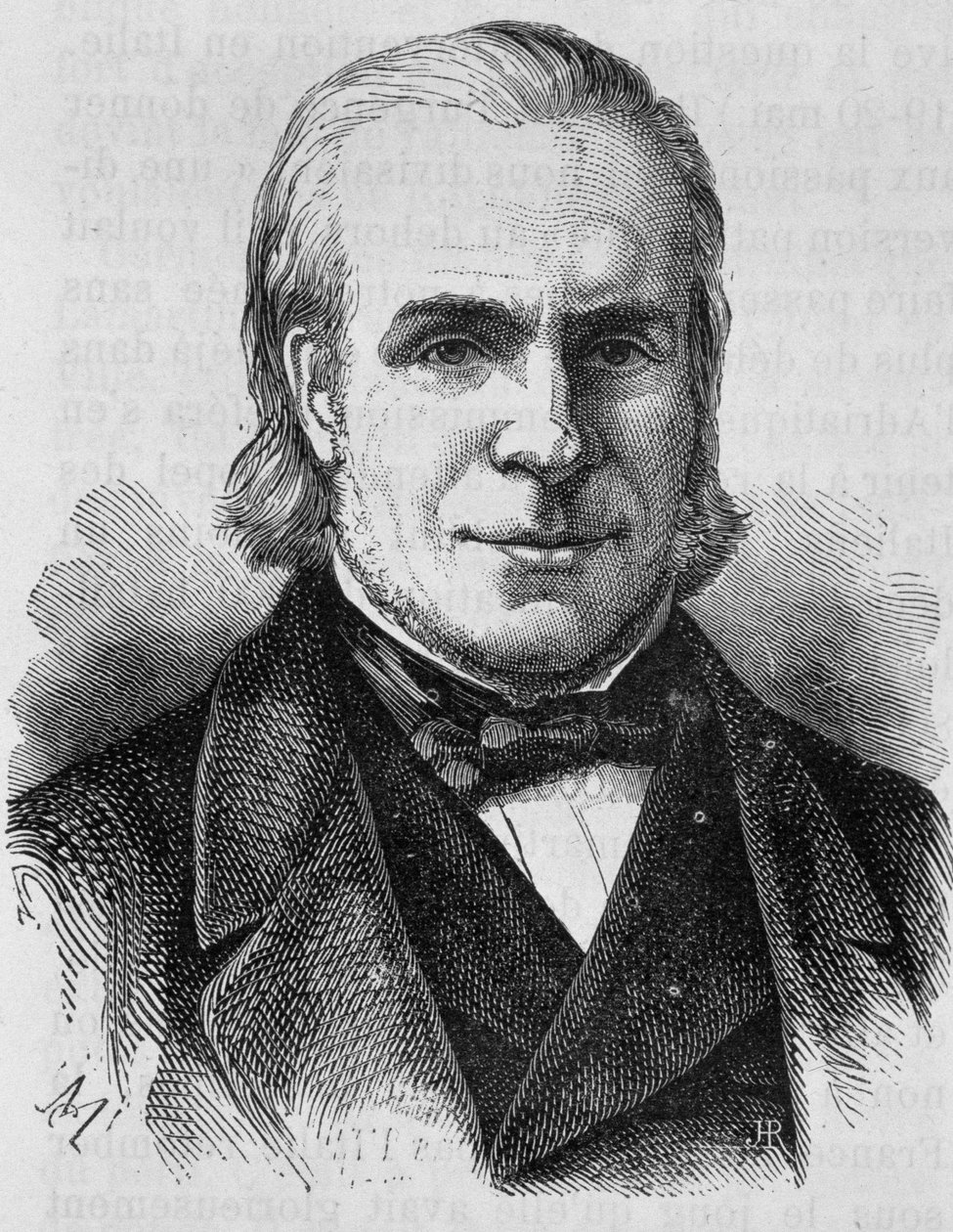 Portrét Louise Antoine Garnier-Pages (Garnier Pages) (1803 - 1878). Rytina konce 19. století v „Histoire de France““ od H. Martina. od Unknown artist