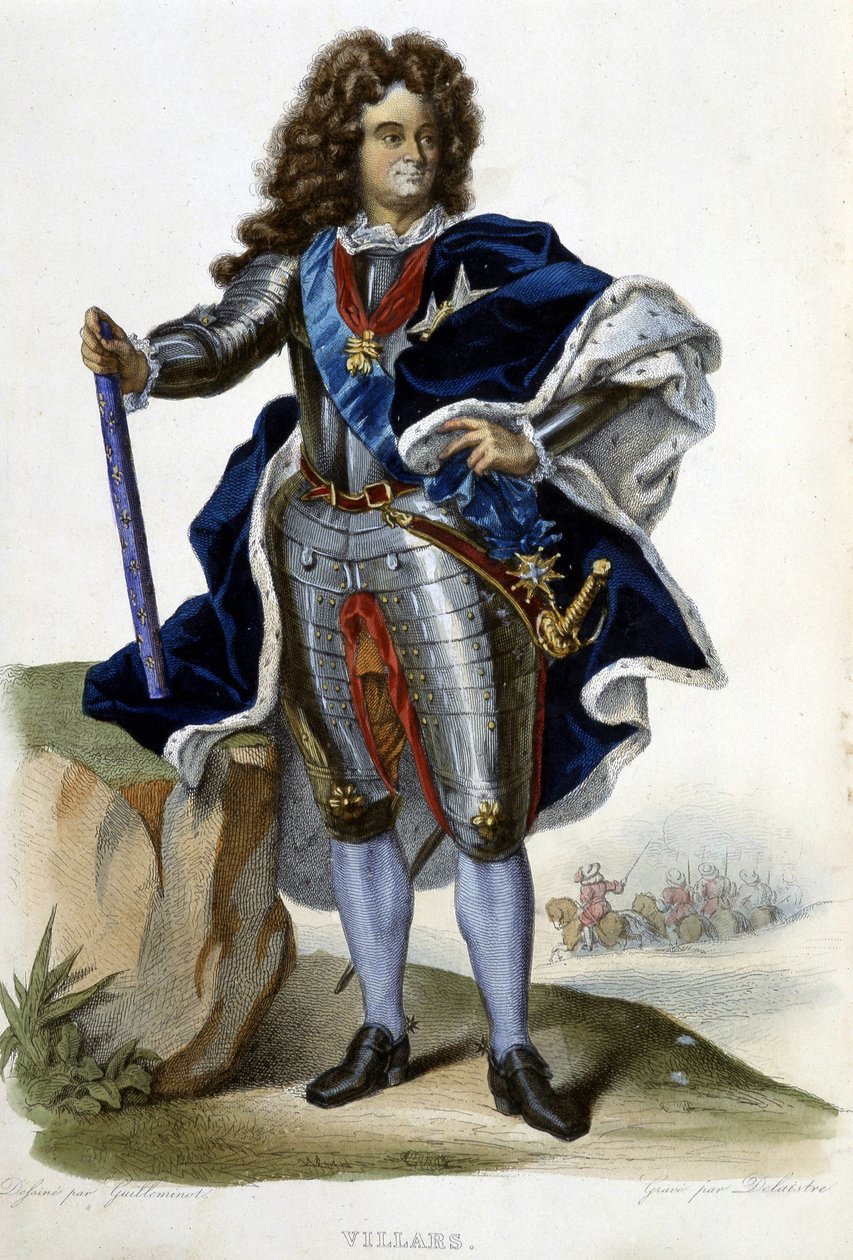 Portrét Louise Clauda Hectora vévody z Villars, maršála Francie (1653-1734) - v „“Le Plutarque francais““, ed. Langlois, Paříž od Unknown artist
