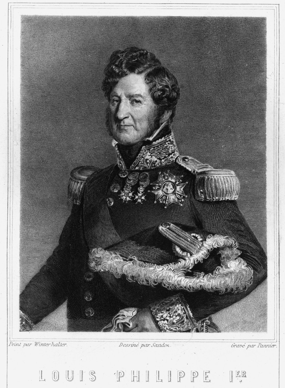 Portrét Ludvíka Filipa I. (1773 - 1850), krále Francie - v „Histoire des Français““ od Lavallée, rytina, sd. od Unknown artist