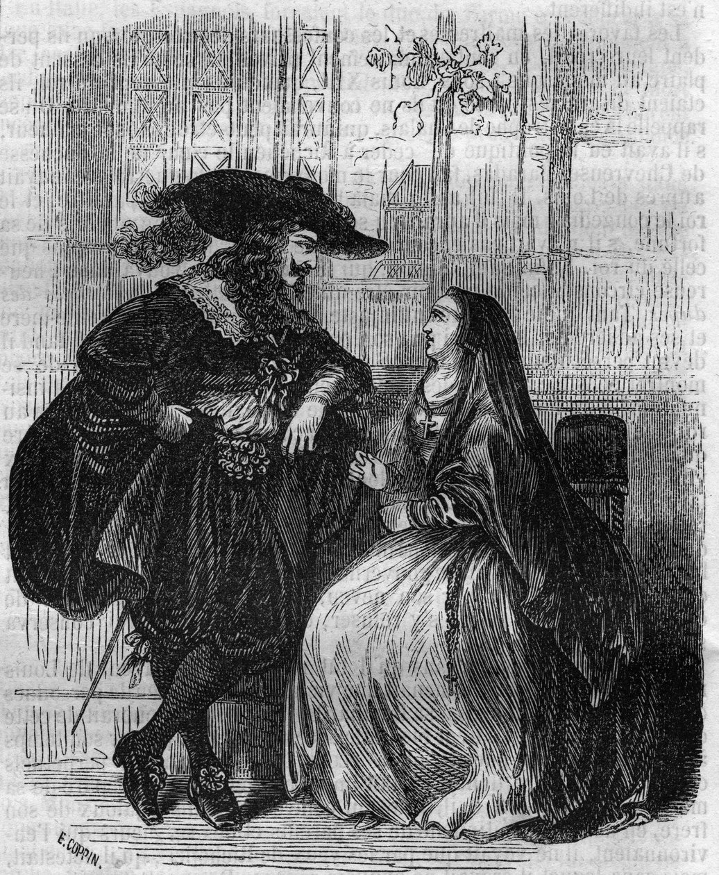 Portrét Ludvíka XIII. (1601-1643) francouzského krále a mademoiselle de Lafayette - rytina z 19. století od Unknown artist