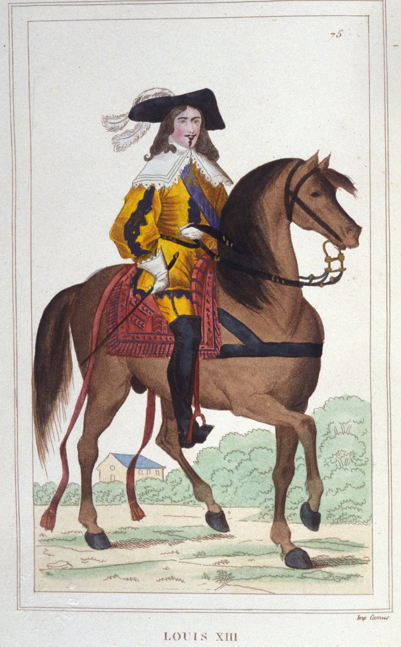 Portrét Ludvíka XIII. (1601 - 1643), francouzského krále, rytina z roku 1830 od Unknown artist