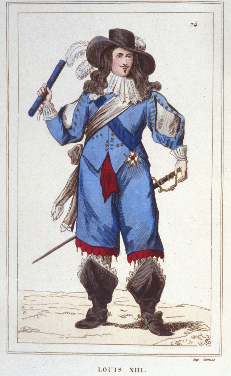 Portrét Ludvíka XIII. (1601 - 1643), francouzského krále, rytina z roku 1830 od Unknown artist