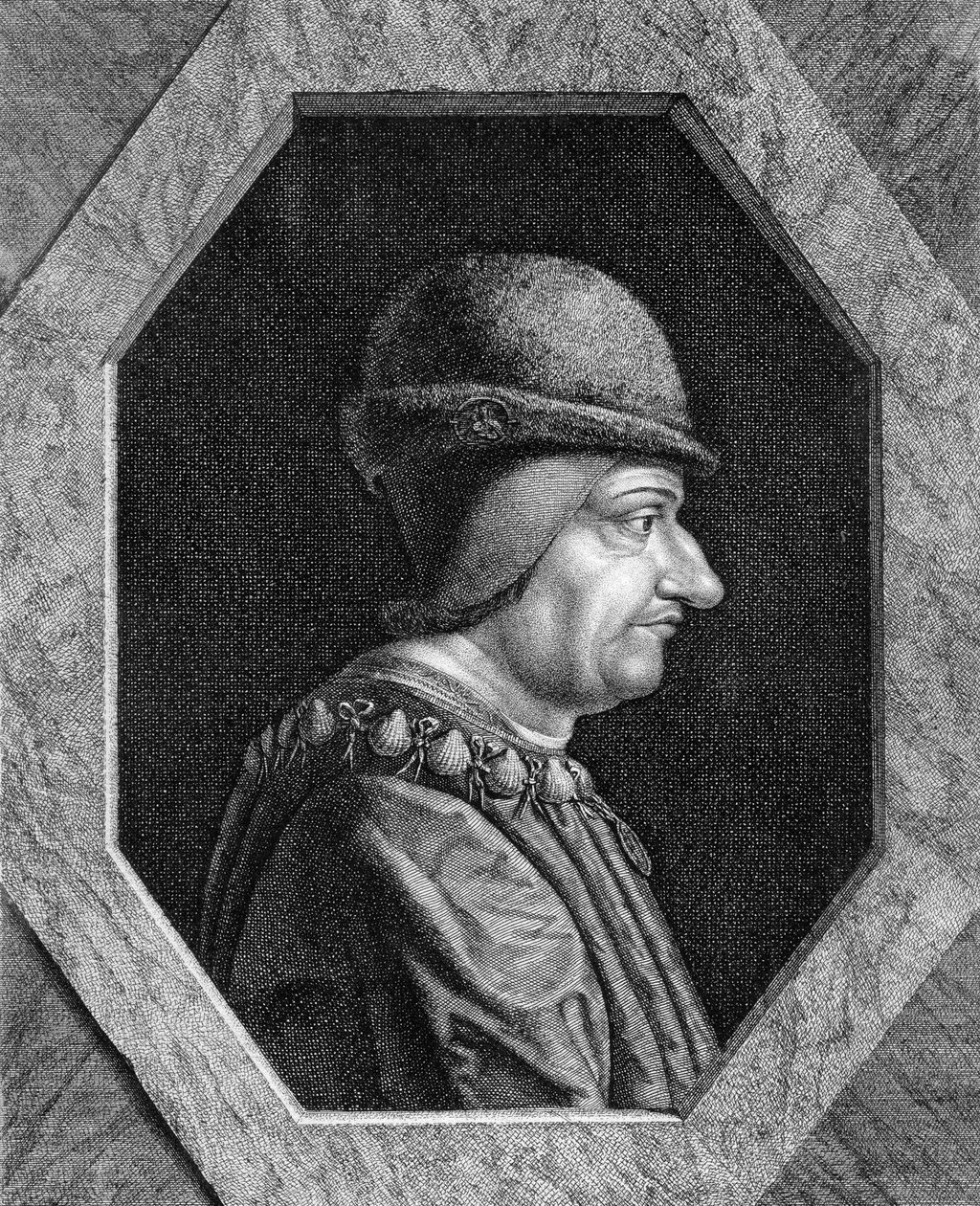 Portrét Ludvíka XI. (1423 - 1483), krále Francie. od Unknown artist