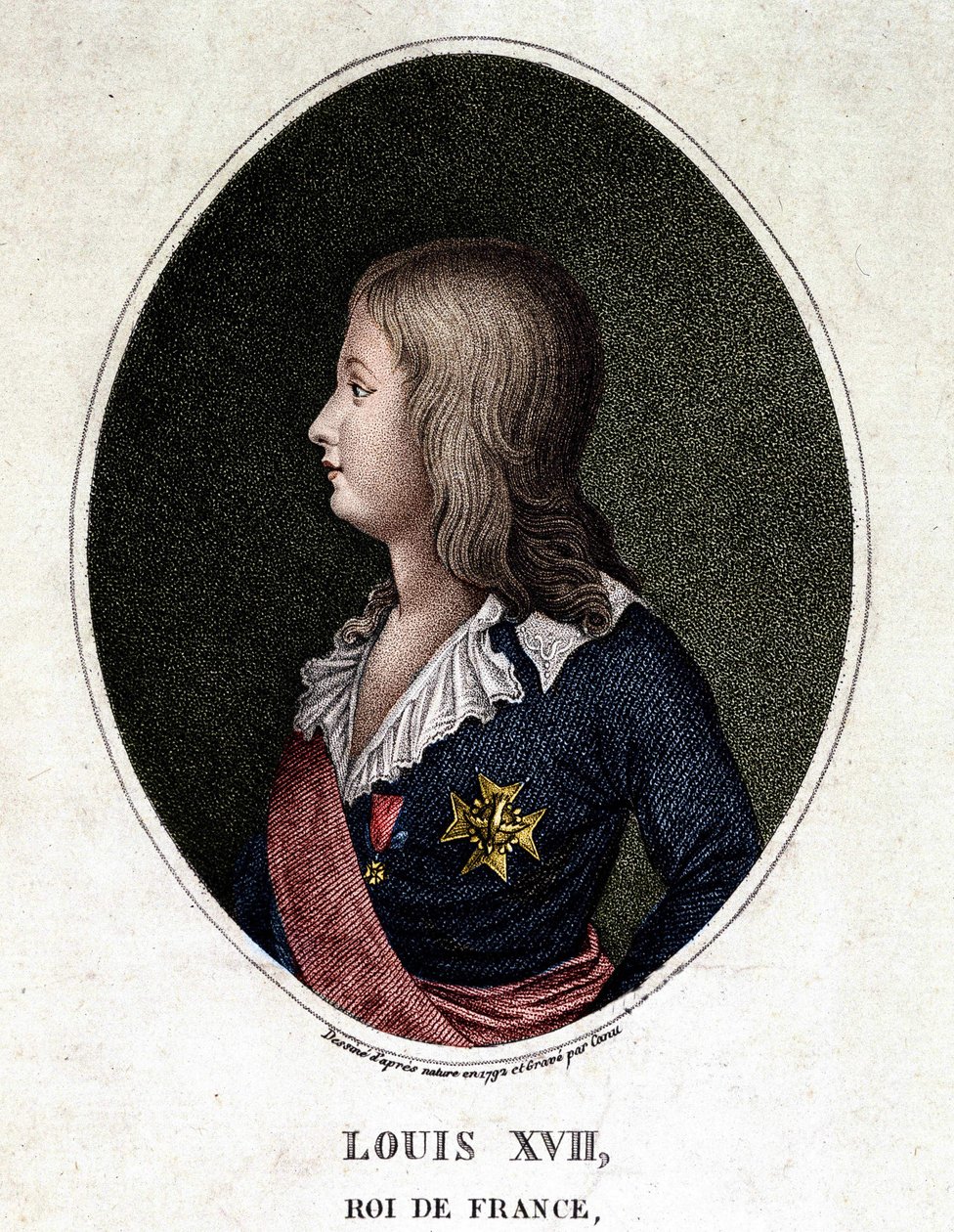 Portrét Ludvíka XVII, delfína Francie - rytina 19. století od Unknown artist