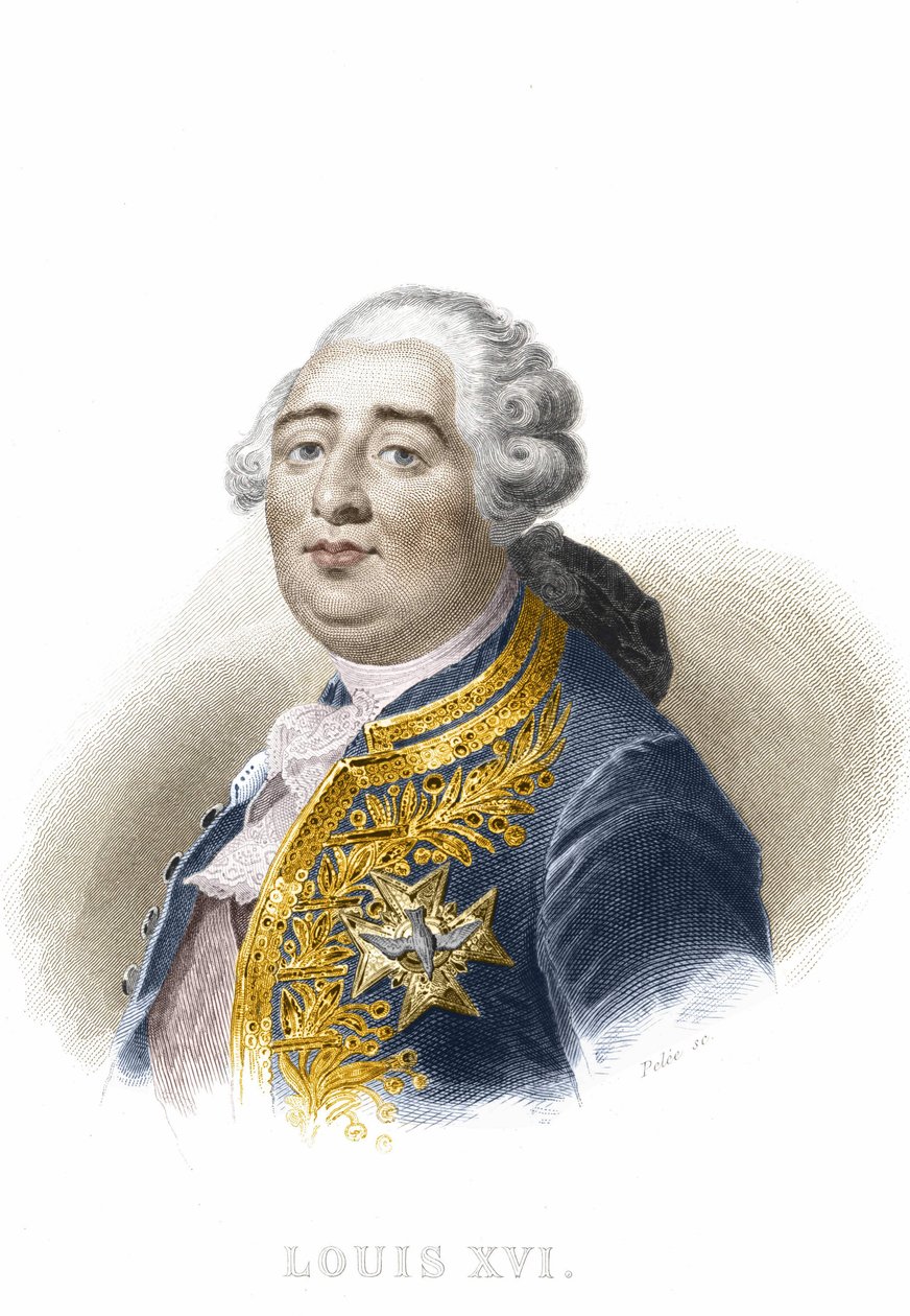 Portrét Ludvíka XVI. Rytina 19. století. od Unknown artist