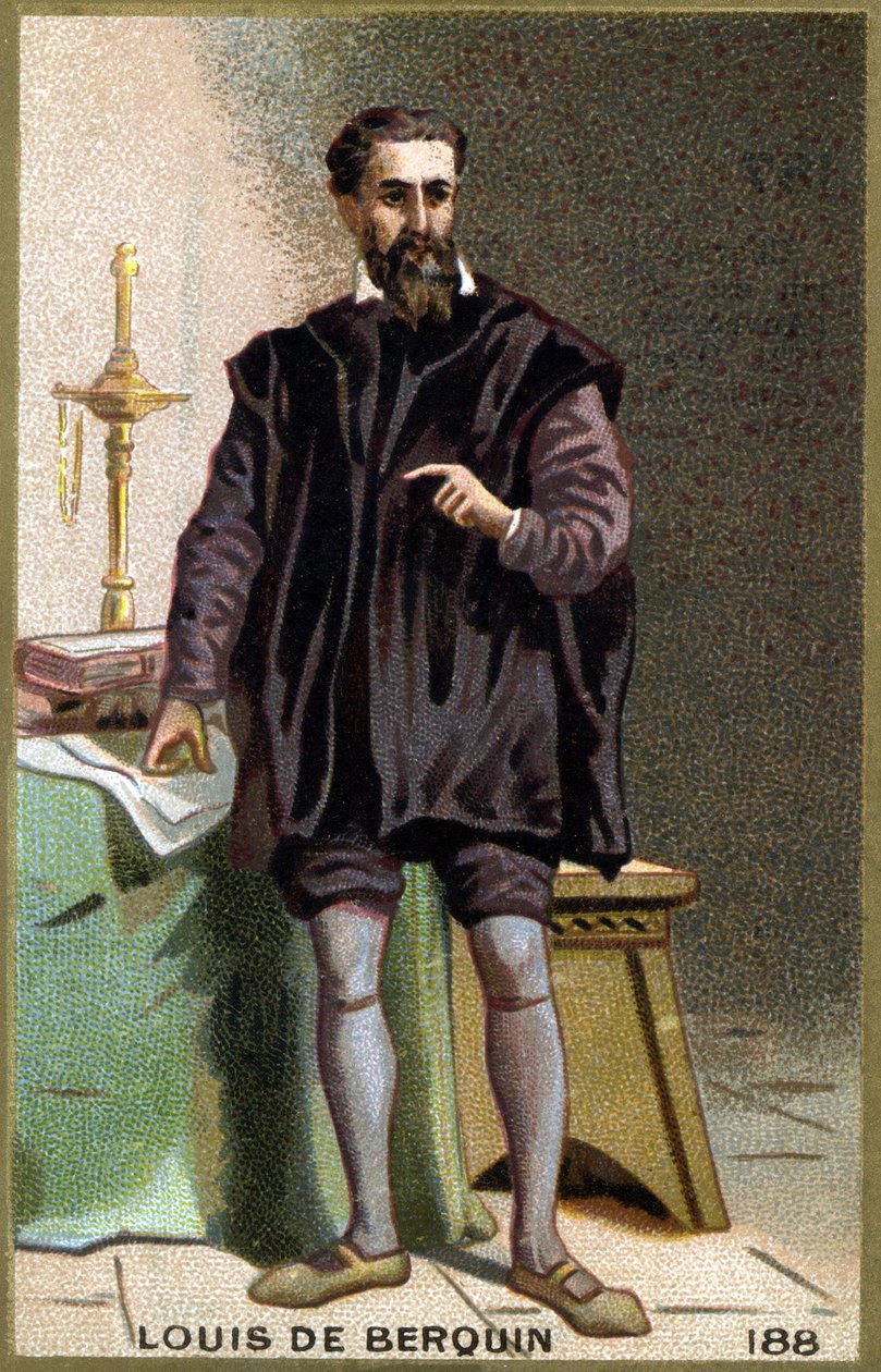 Portrét Louise de Berquin (1485 - 1529), rytíře a humanisty. Chromolitografie 19. století. od Unknown artist