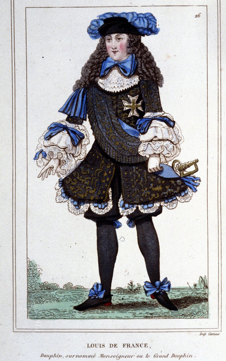Portrét Louise de France, vévody z Burgundska (1682 - 1712) známého jako „Velký dauphin“. Rytina z roku 1830. od Unknown artist