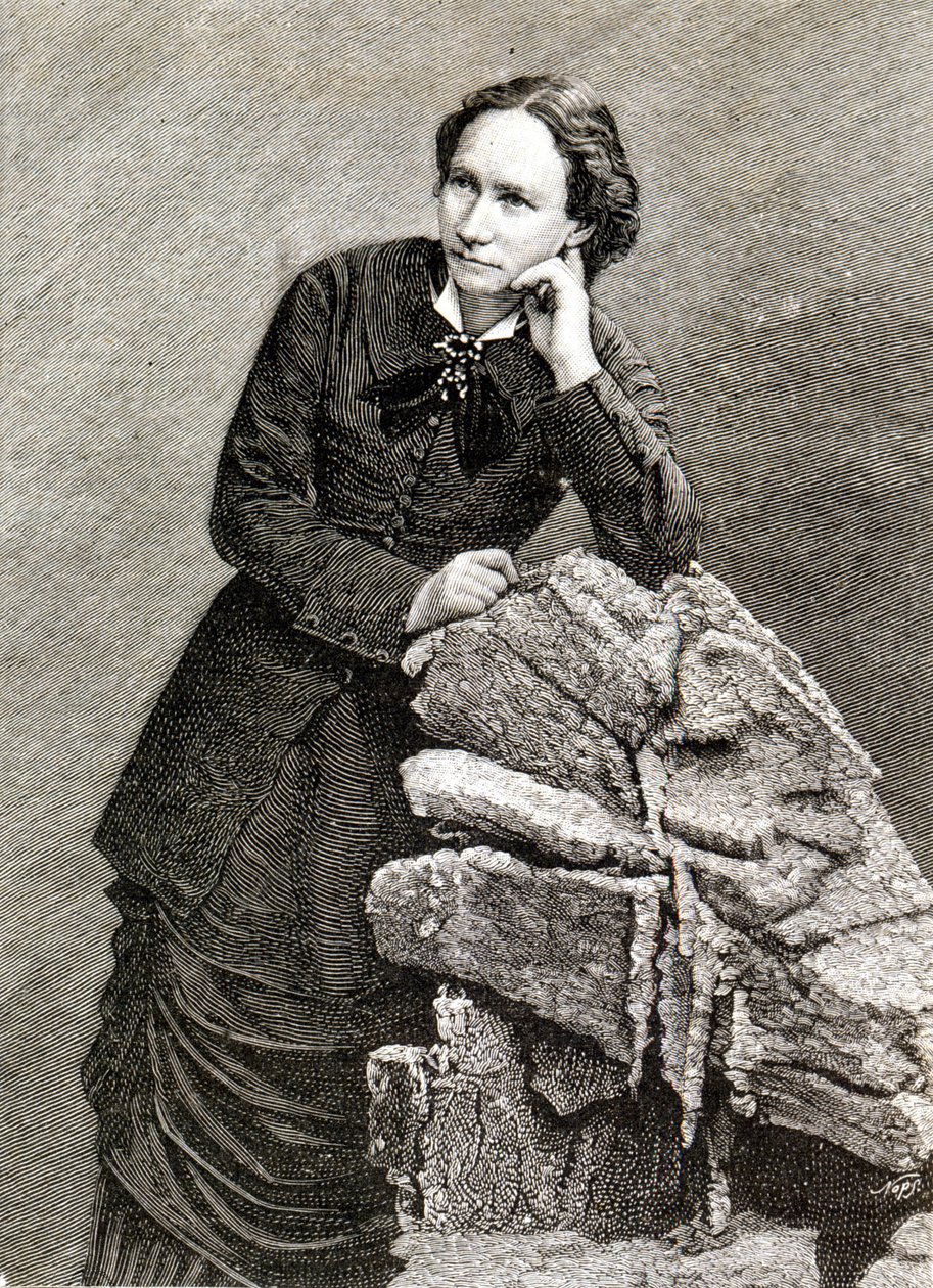 Portrét Louise Michel (1830 - 1905) během její deportace do Nouméa, Nová Kaledonie. 1873-1880. Rytina. od Unknown artist