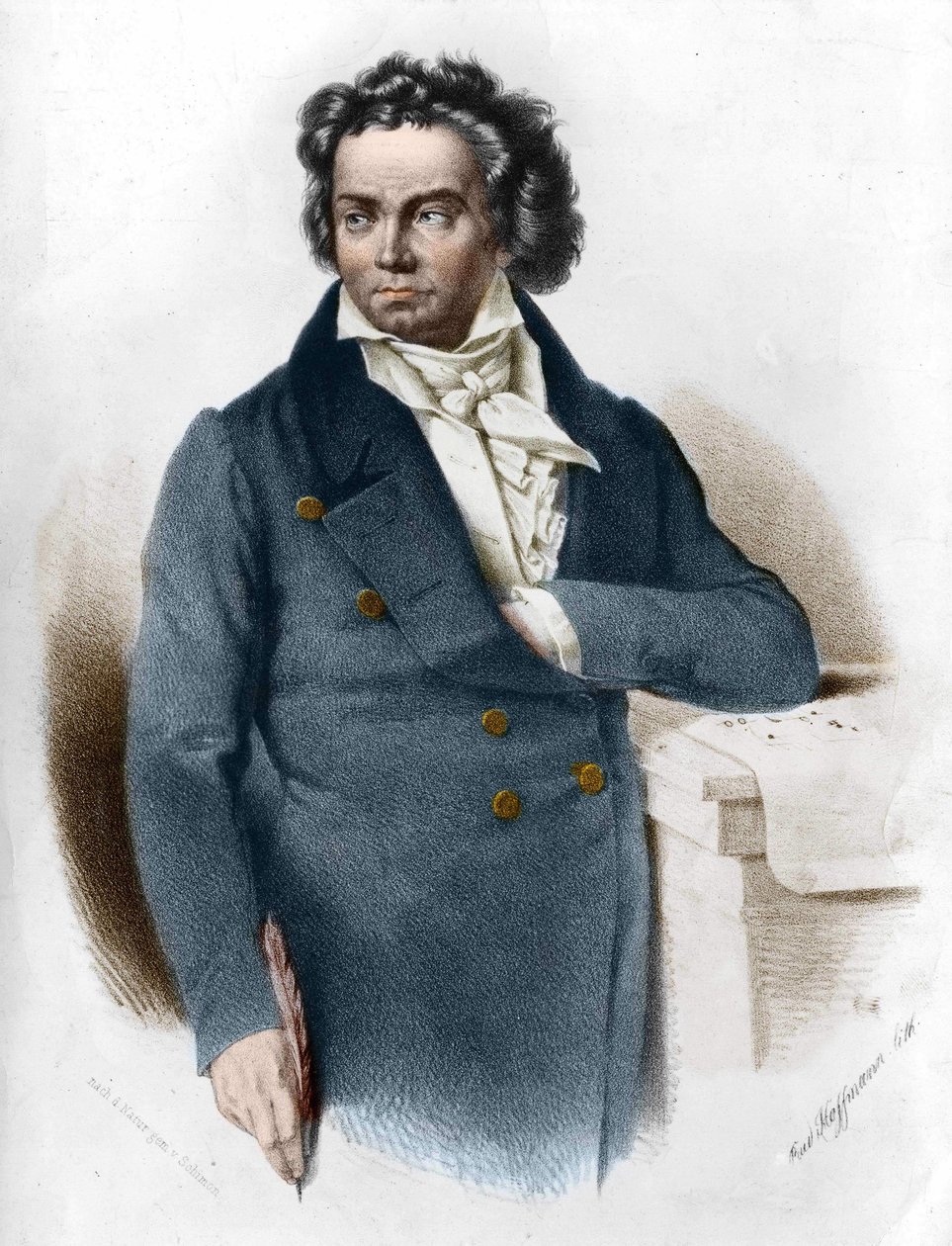 Portrét Ludwiga van Beethovena (1770 - 1827) rytina z 19. století od Unknown artist