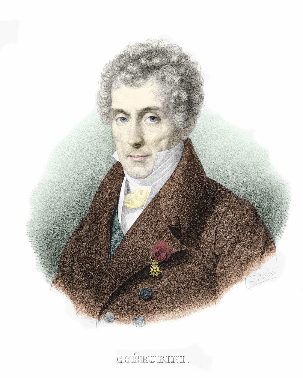 Portrét Luigiho Cherubiniho (1760-1842), italského skladatele. od Unknown artist
