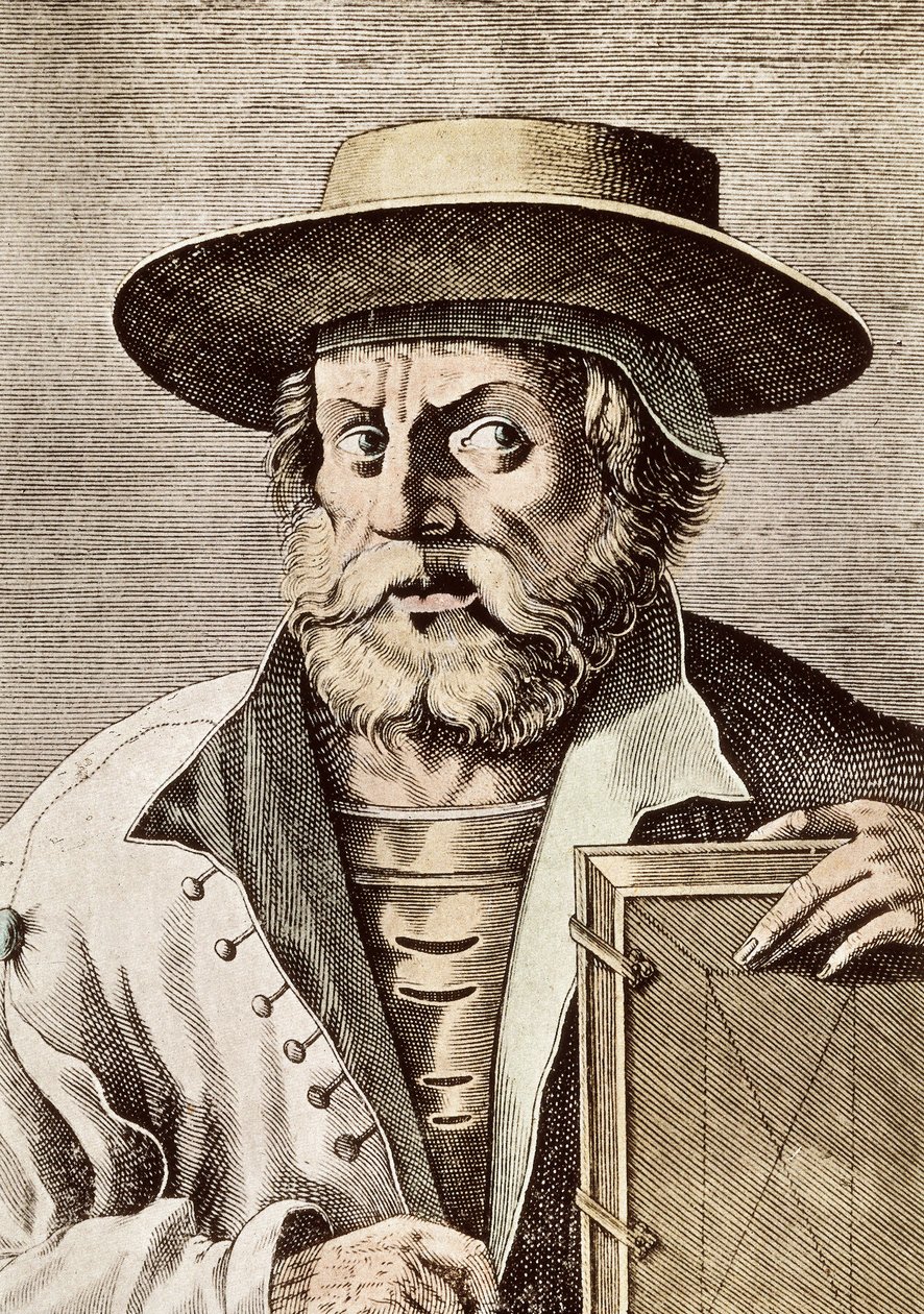 Portrét Manuela (nebo Emmanuela) Chrysolorase (cca 1355-1415), řeckého vědce 14. siecle. rytina z roku 1682. od Unknown artist