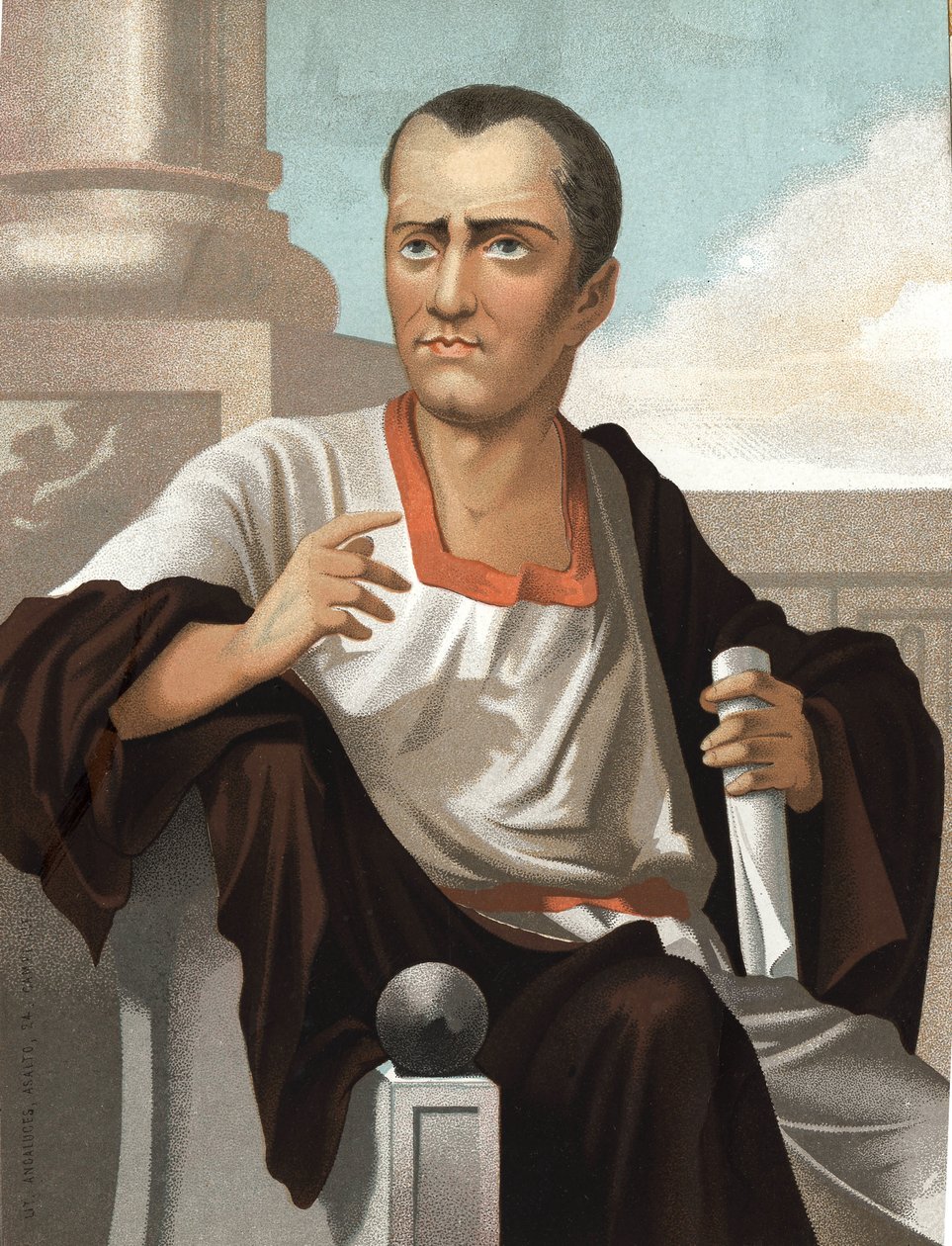 Portrét Marcuse Juniuse Bruta. Římský politik (v. 85 až 42 př. n. l.) po slavných mužích a ženách. Barcelona 1877. od Unknown artist