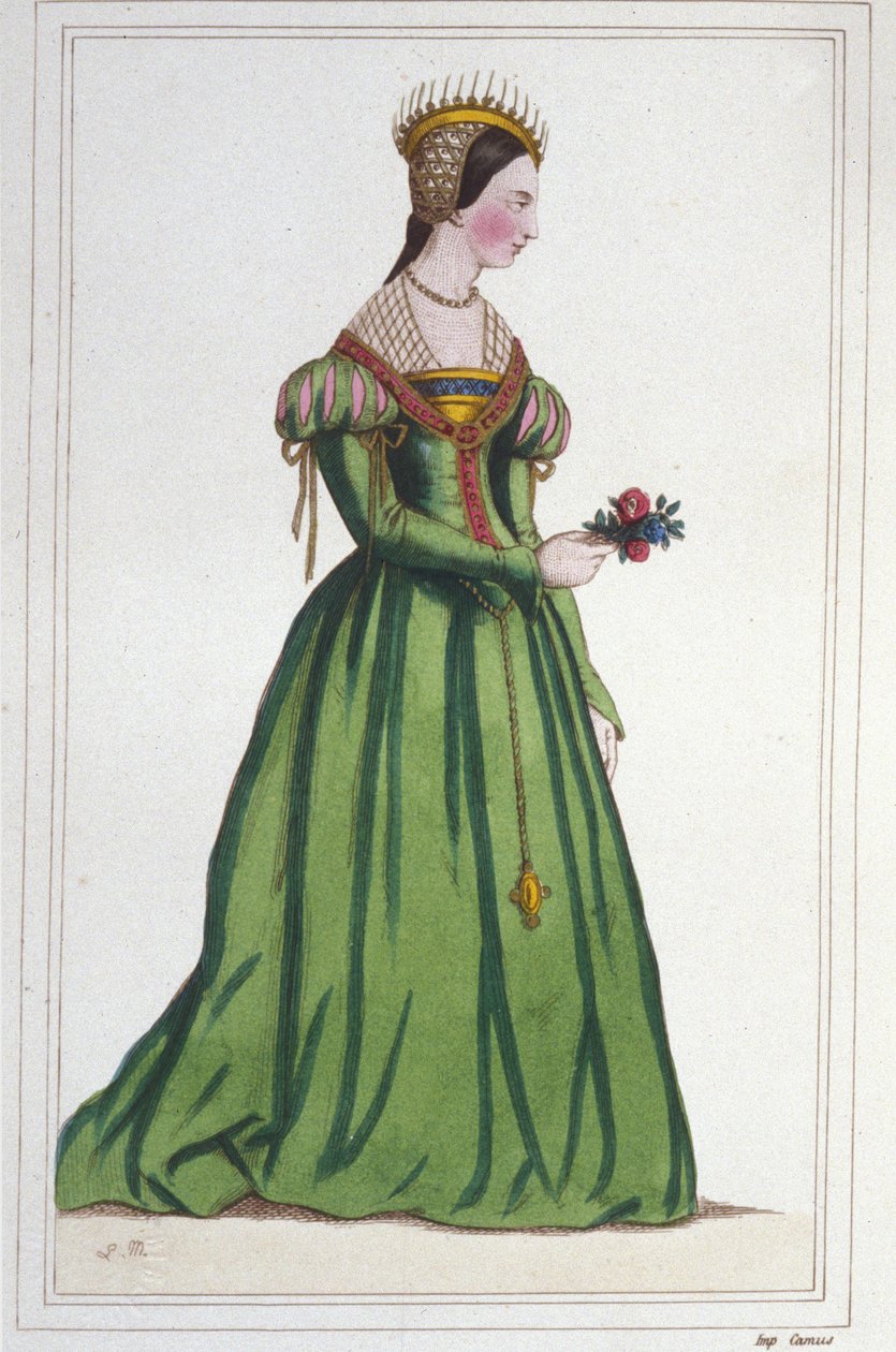 Portrét Marguerite de France (1523 - 1574), dcery Františka I. a Clauda de France. Rytina z roku 1830 od Unknown artist