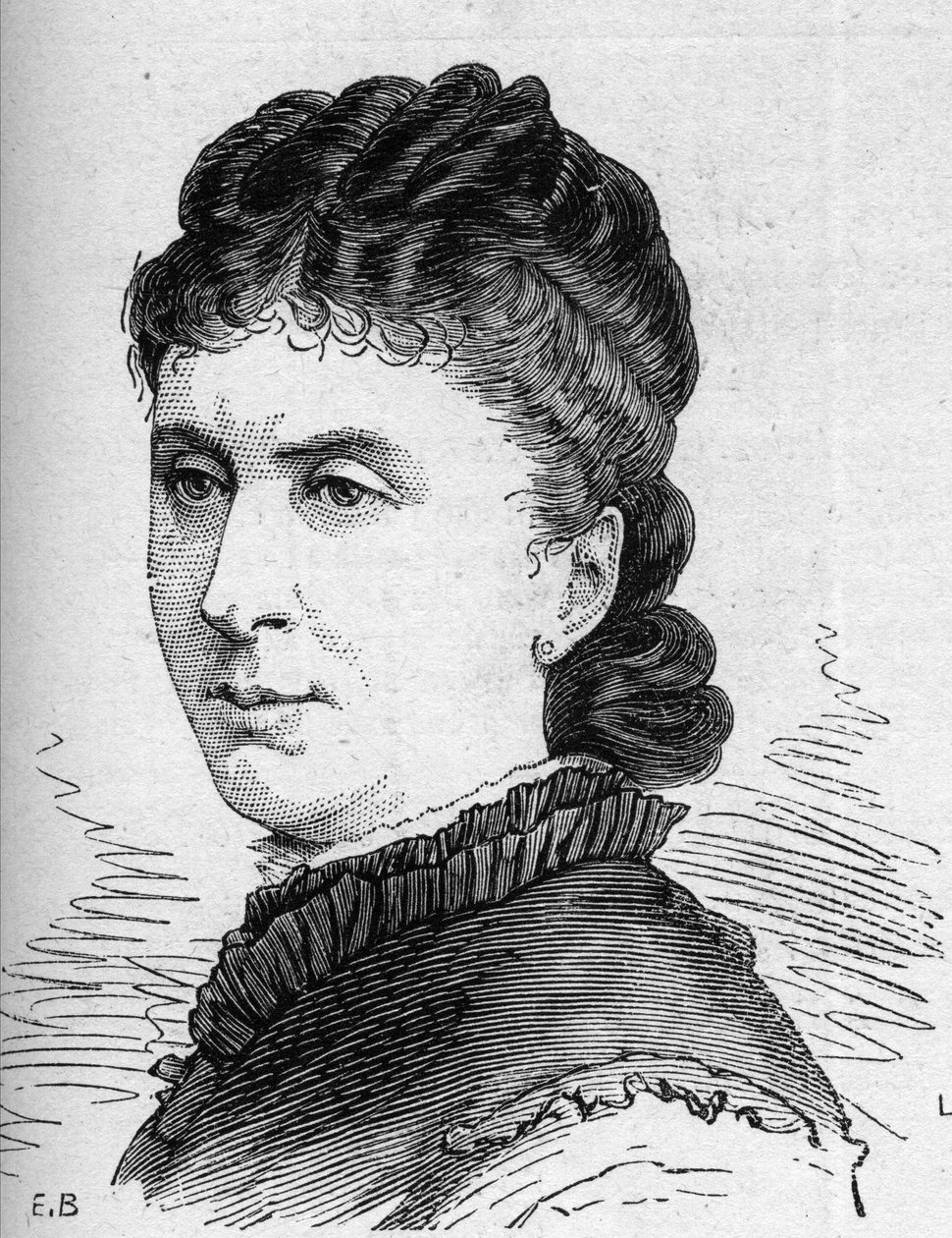 Portrét Marie Favartové (Pierrette Ignace Pingaud, dit) (1833-1908), francouzské komičky, členky Comedie Francaise. Rytina v „“ Le Monde Illustré““ n¡1168 ze dne 16. srpna 1879. od Unknown artist