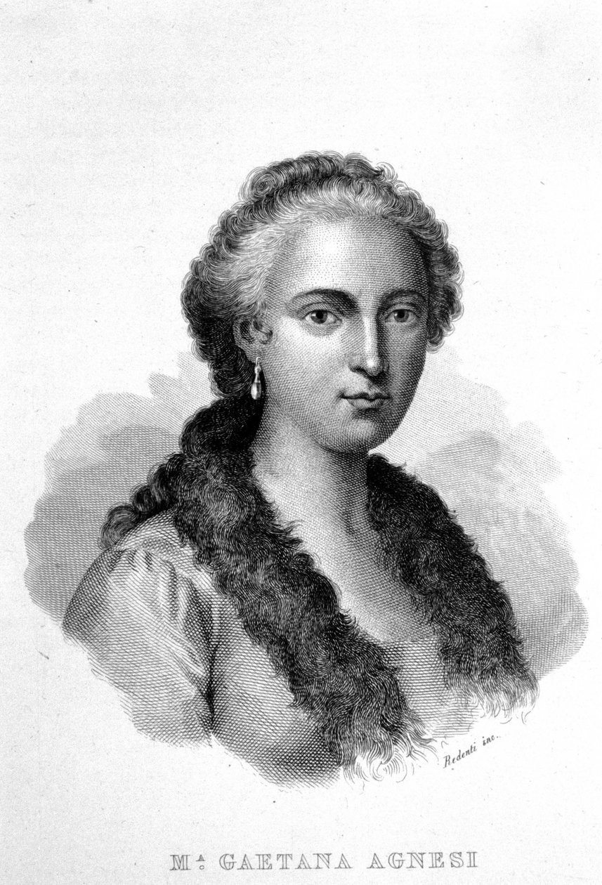 Portrét Marie Gaetana AGNESI (1718-1799). Italský vědecký polyglot filozof. od Unknown artist