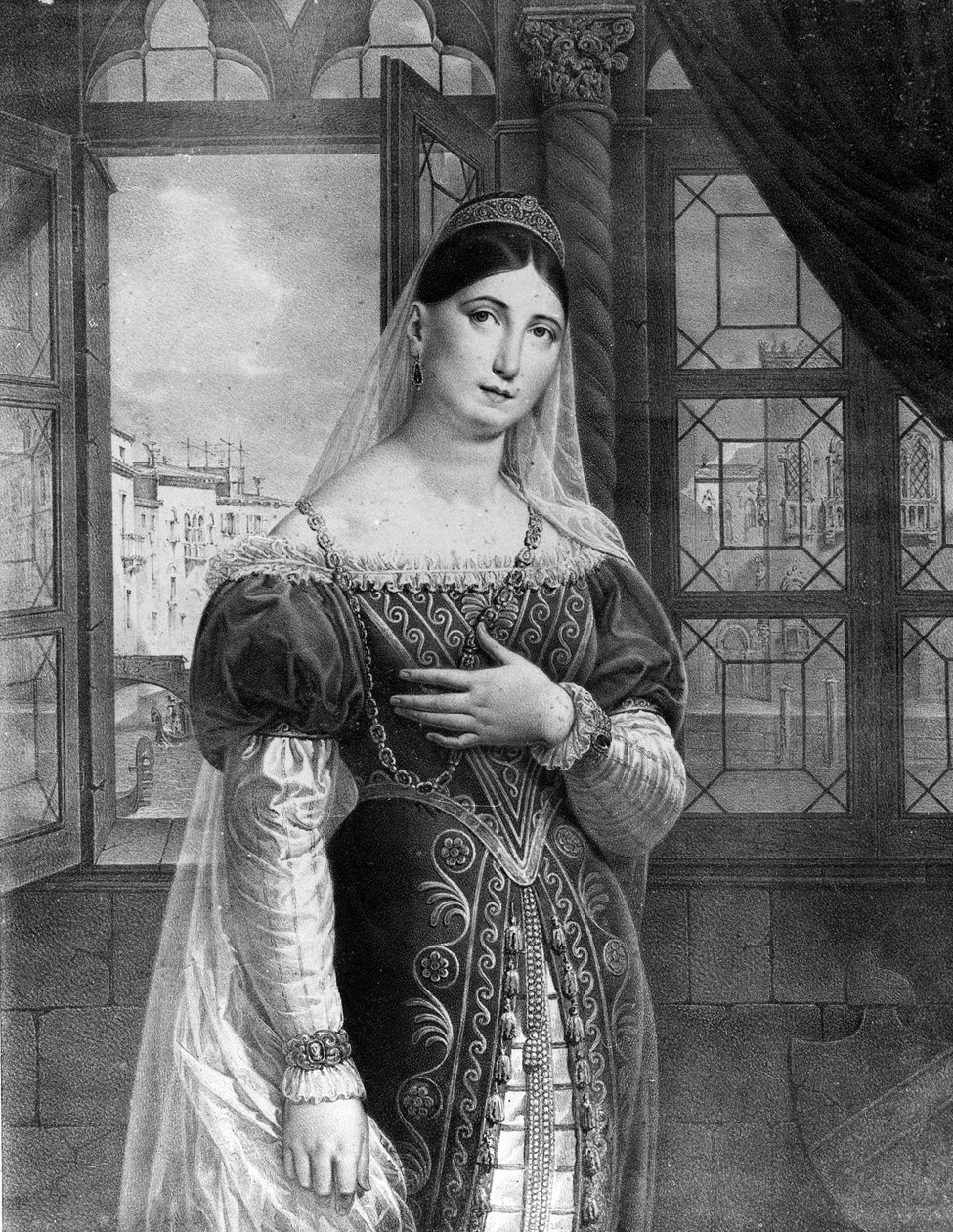 Portrét Marie Garciové zvané zpěvačka Malibran (1808-1836) v roli Desdemone pro „“Othella“ (Otello) od Gioachina Rossiniho. Teatro alla Scala 1833. od Unknown artist