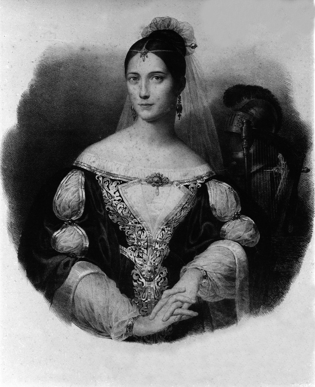 Portrét Marie Garciové, známé jako zpěvačka Malibran (1808-1836). od Unknown artist