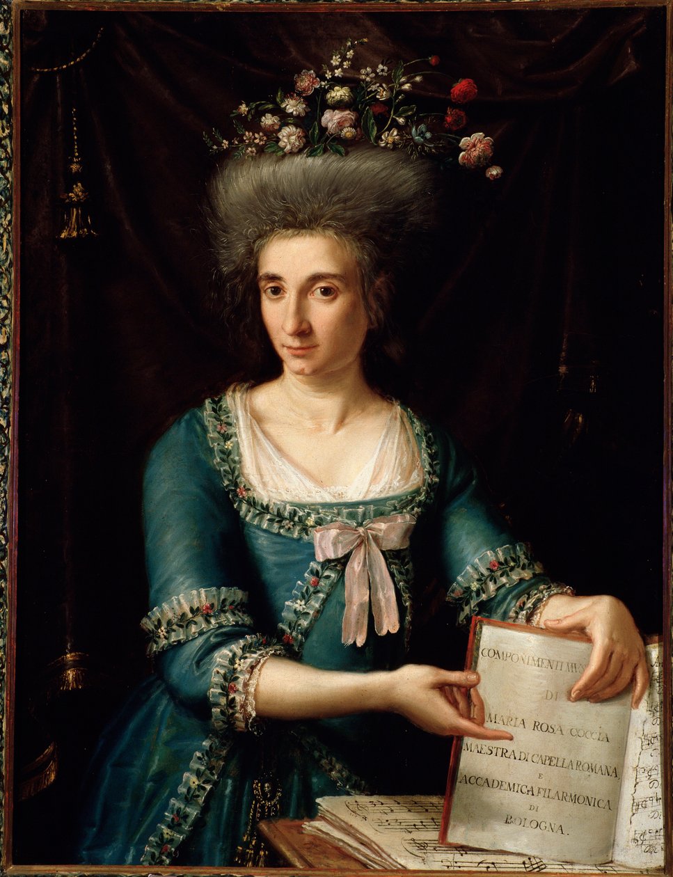 Portrét Maria Rosa Coccia (1759-1833) italské cembalistky a skladatelky Anonymní obraz. 1800 cca. Bologna, občanské bibliografické muzeum od Unknown artist