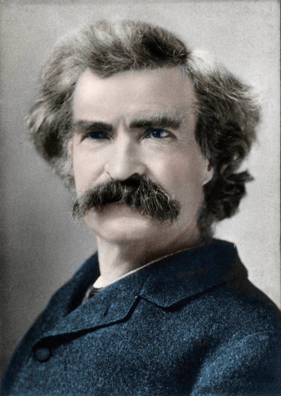Portrét Marka Twaina (Samuel Langhorne Clemens) (1835-1910) americký autor od Unknown artist