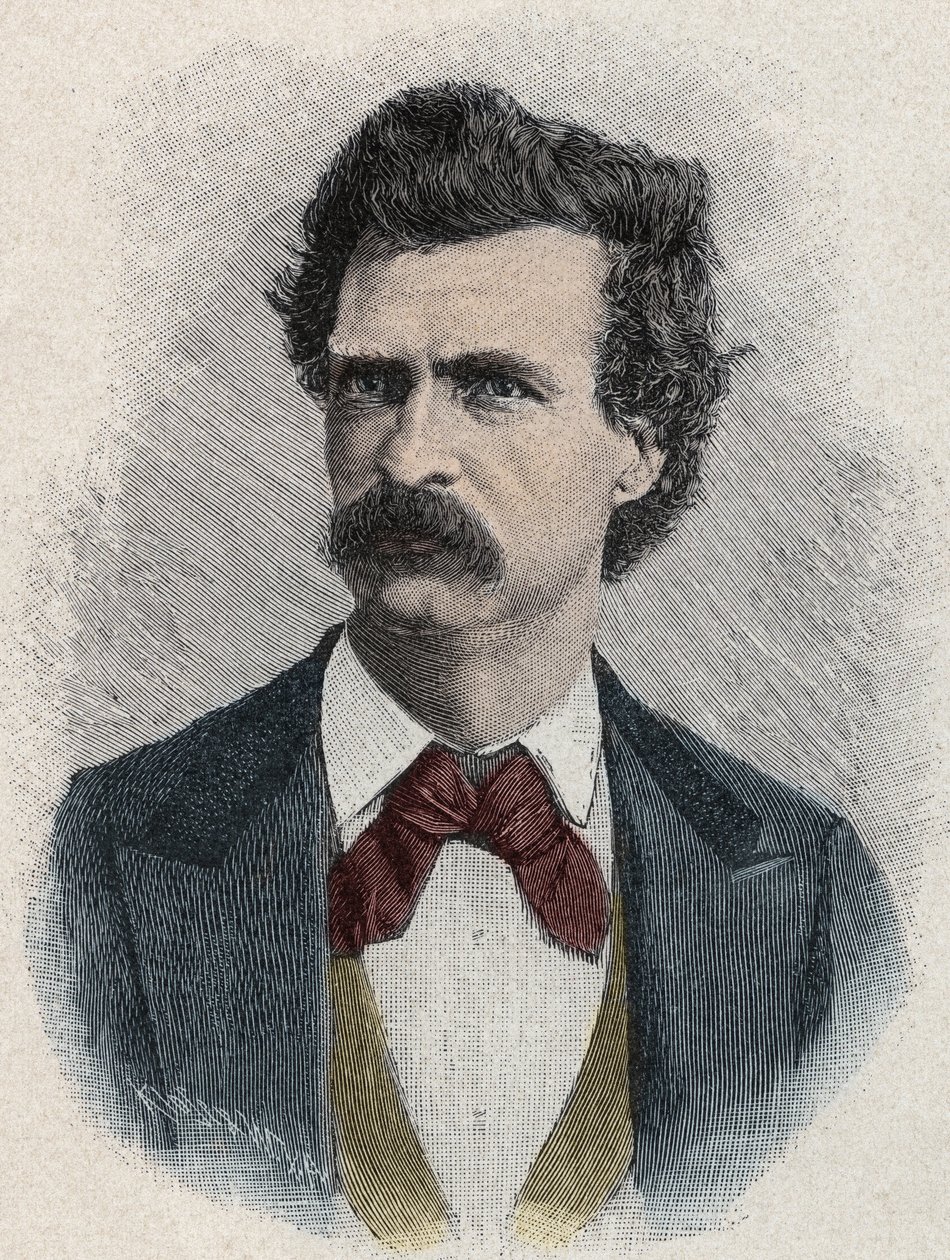 Portrét Marka Twaina (Samuel Langhorne Clemens od Unknown artist