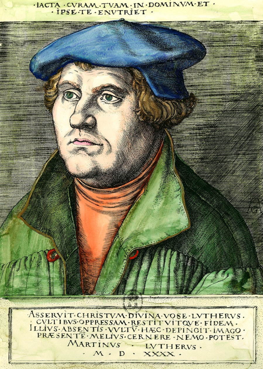 Portrét Martina Luthera (1483-1546) Německý náboženský reformátor Rytina 16. století Soukromá sbírka od Unknown artist