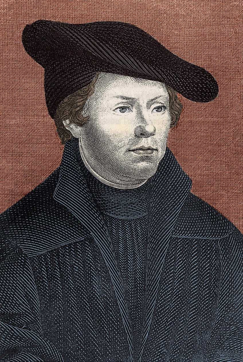 Portrét Martina Luthera (1483 - 1546) Německý náboženský reformátor - rytina od Unknown artist