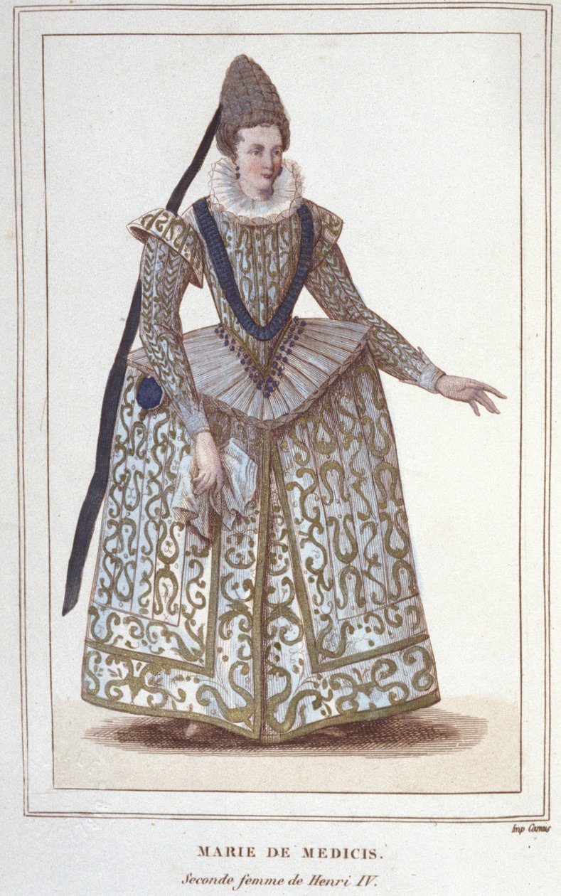 Portrét Marie Medicejské (1573 - 1642), manželky Jindřicha IV. a matky Ludvíka XIII. Rytina z roku 1830 od Unknown artist
