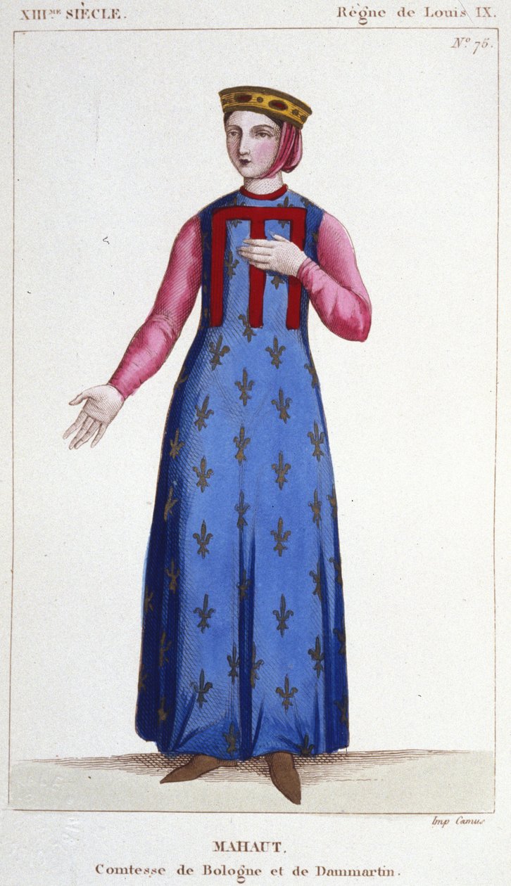 Portrét Mathilde de Dammartin (asi 1202-1259) nebo Mahaut, hraběnky z Boulogne a Dammartin (Mathilde II) a d