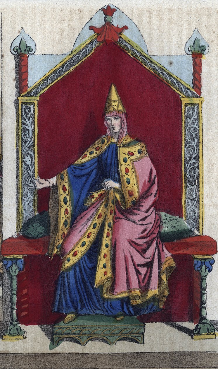 Portrét Matildy Toskánské také známé jako Matilda z Canoss (Matilde nebo Mathilda) (1046 - 1115) Italská šlechtična - rytina z „“ Zvyků a tradic všech národů vesmíru. To je historie vlády, zákonů, milicí, náboženství od Unknown artist