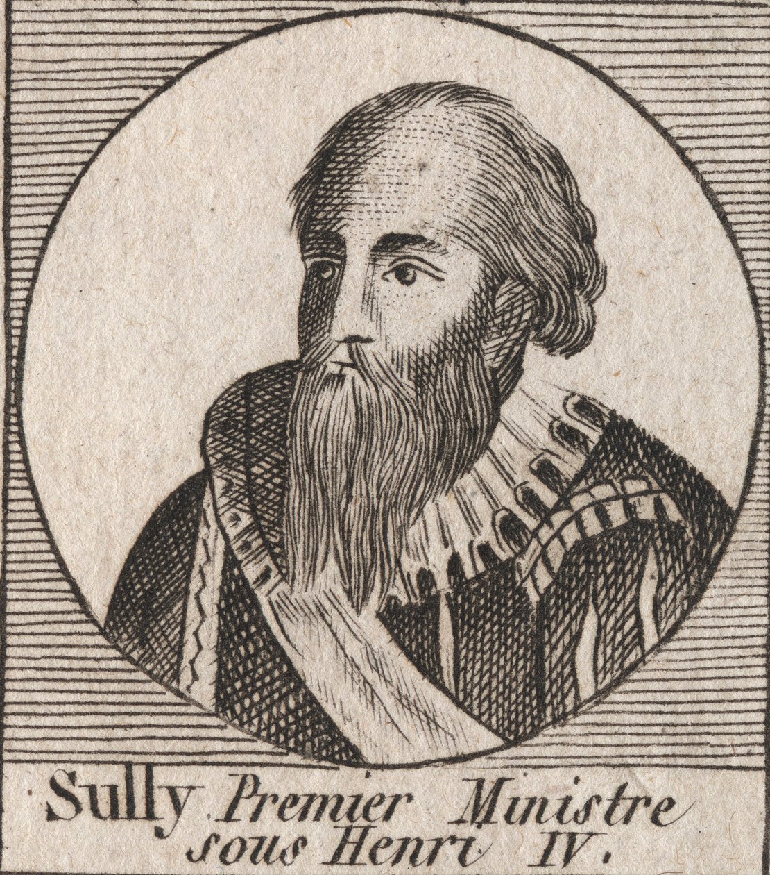 Portrét Maxmiliána z Bethune (1559-1641), vévody ze Sully, ministra Jindřicha IV. - Maxmiliána z Bethune, prvního vévody ze Sully, věrného pravého muže, který pomáhal francouzskému králi Jindřichu IV. - rytina z „Instruction sur l