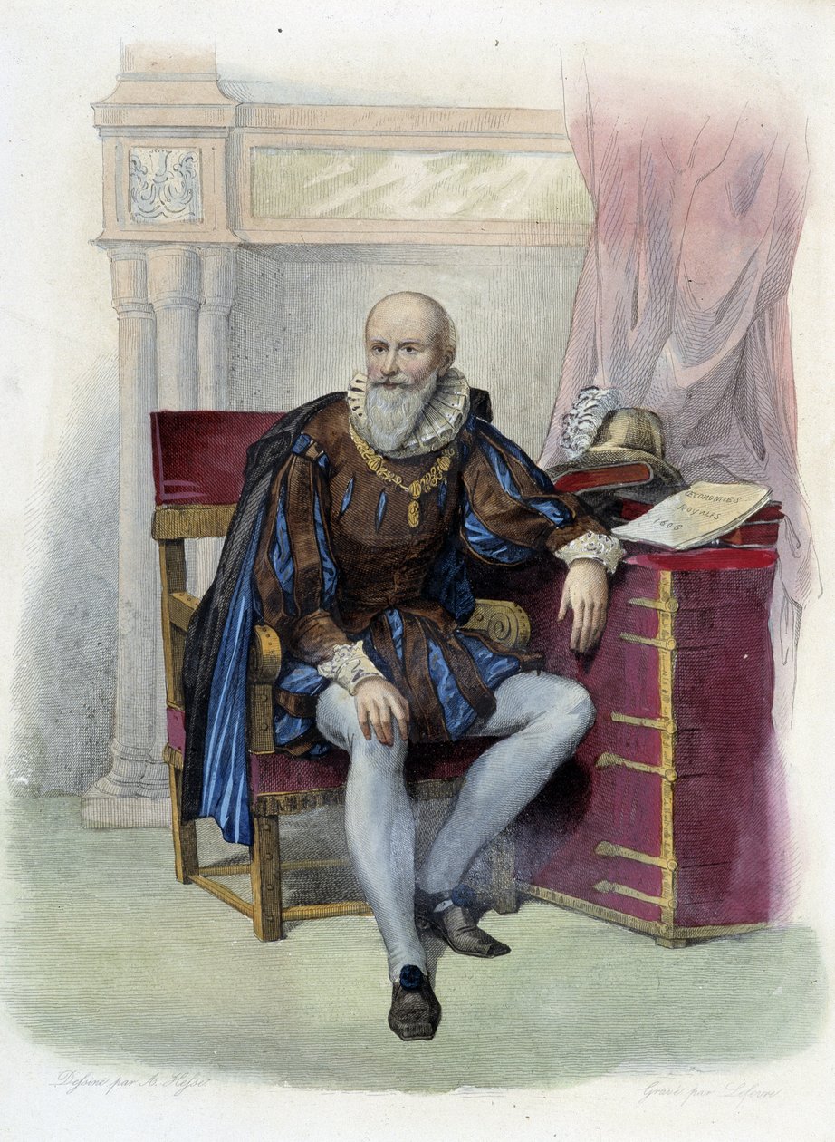 Portrét Maxmiliána z Bethune (1560-1641), vévody ze Sully, francouzského státníka - v „“Le Plutarque francais““ ed. Mennechet, Paříž od Unknown artist