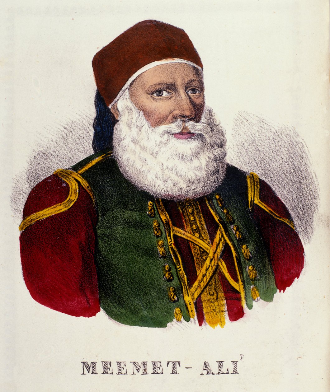 Portrét Mehemet Ali (nebo Mehemet-Ali) (1769-1849), vicekrál Egypta v roce 1803. Rytina 19. stol. od Unknown artist