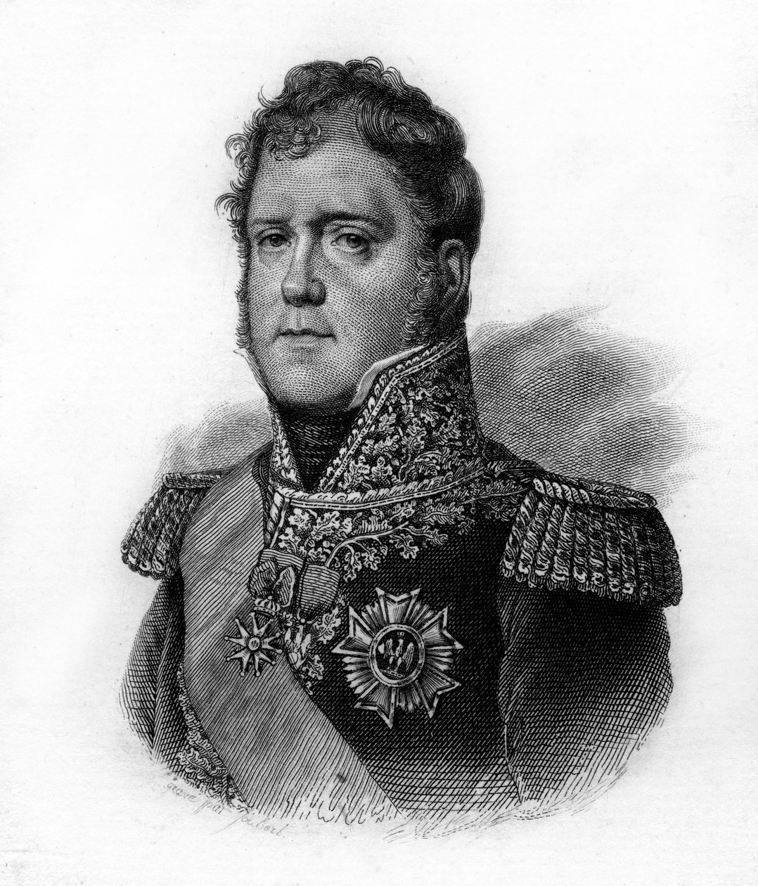 Portrét Michela Neye (1769-1815), vévody z Elchingenu, prince z Moskova, maršála Francie, rytina z 19. století od Unknown artist