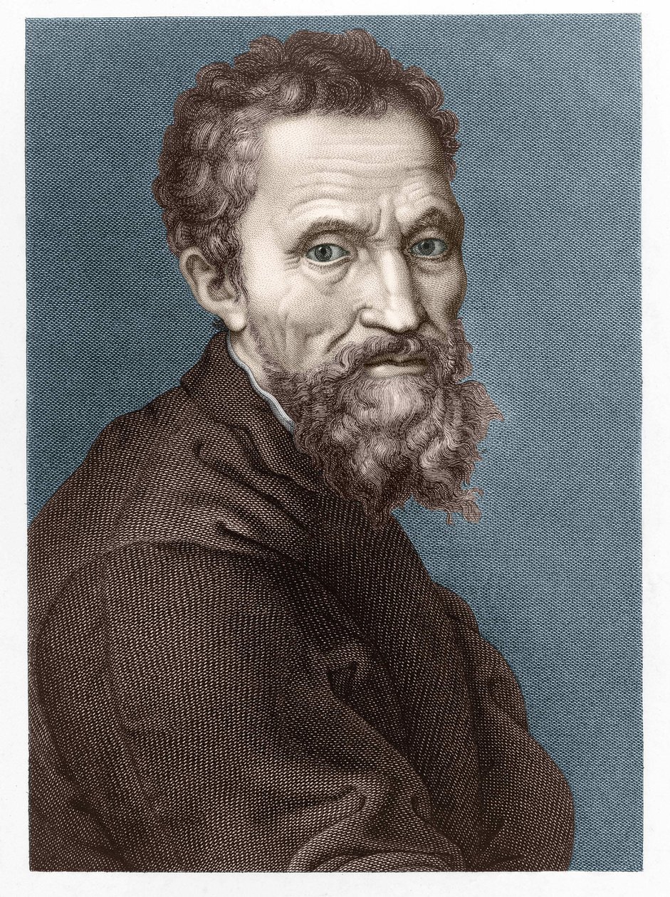 Portrét Michelangela Buonarroti dit Michelangelo (Michelangelo nebo Michel Ange od Unknown artist