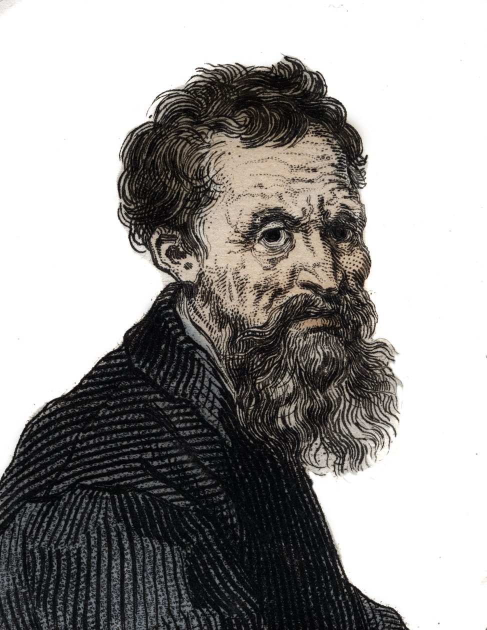 Portrét Michelangela Buonarrotiho italský sochař - Portrét Michelangela Buonarroti dit Michel Ange (Michelangelo nebo Michelangelo od Unknown artist