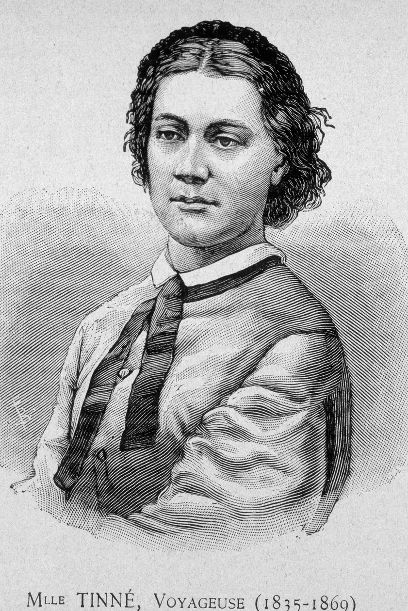 Portrét slečny Tinné, cestovatelky (1835 - 1869) - grav. 19. století od Unknown artist