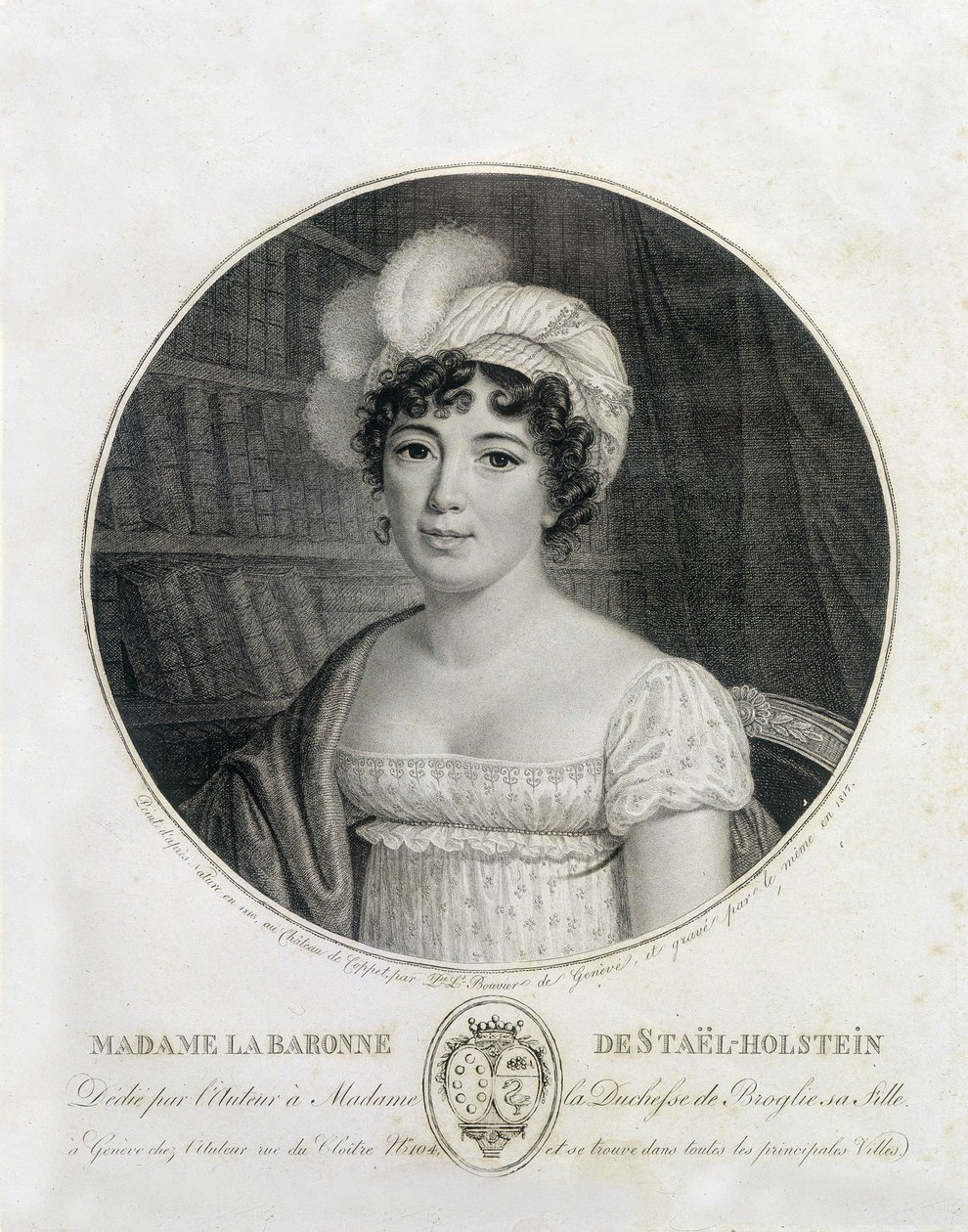 Portrét Madame de Staël - rytina od Unknown artist