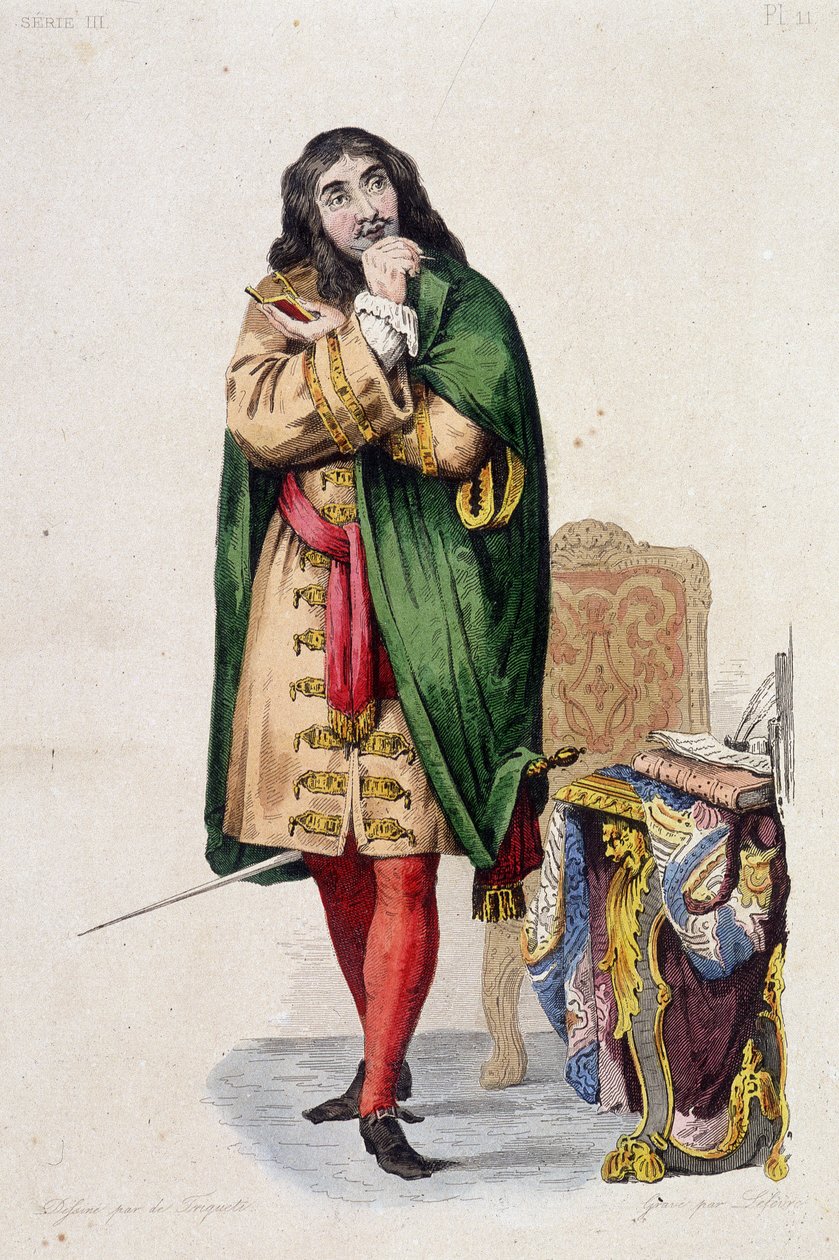Portrét Molièra - v “”Le Plutarque francais”” ed. Mennechet, sv. 5 od Unknown artist